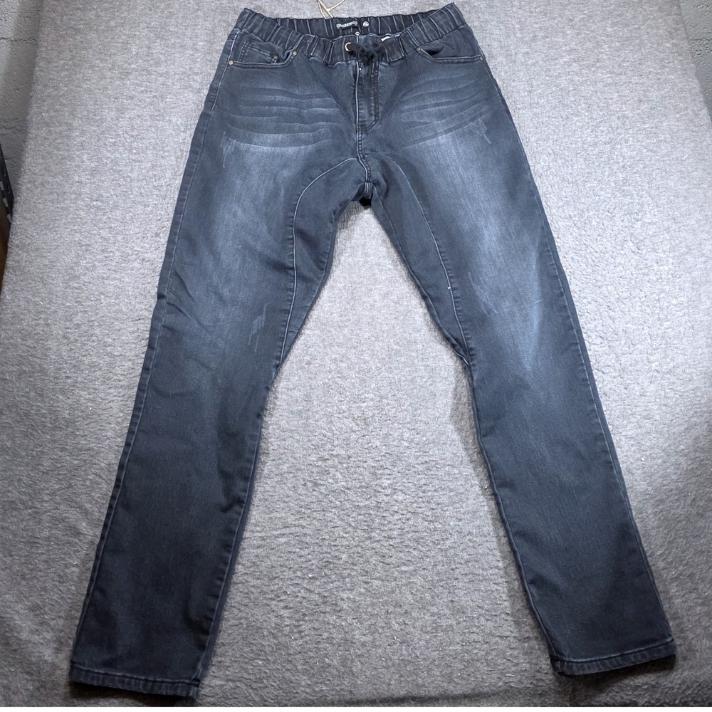 Evidence Denim Jogger Jeans Mens XL Black Distressed Streetwear Grunge Boho